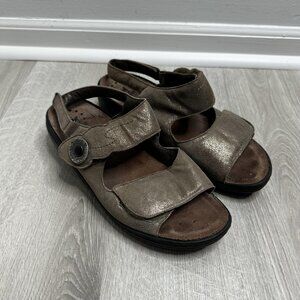Mephisto Mobils Shoes Womens Size 41 Metallic Bronze Sandals Comfort Leather